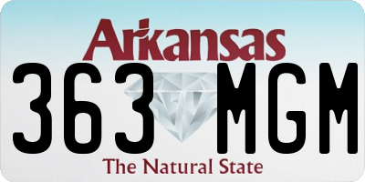 AR license plate 363MGM