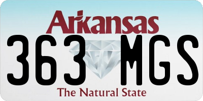 AR license plate 363MGS