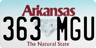 AR license plate 363MGU