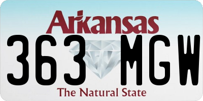 AR license plate 363MGW