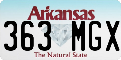 AR license plate 363MGX