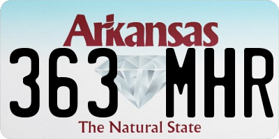 AR license plate 363MHR