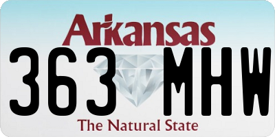 AR license plate 363MHW