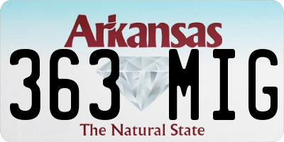 AR license plate 363MIG