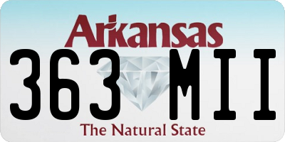 AR license plate 363MII
