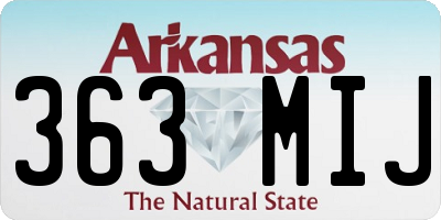 AR license plate 363MIJ