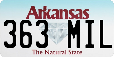 AR license plate 363MIL