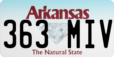 AR license plate 363MIV