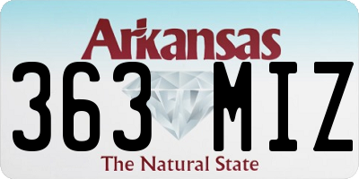 AR license plate 363MIZ