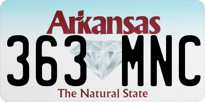 AR license plate 363MNC