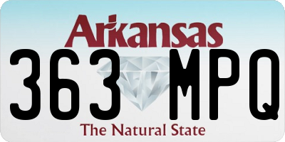 AR license plate 363MPQ
