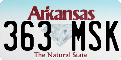 AR license plate 363MSK