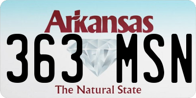 AR license plate 363MSN