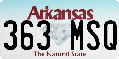 AR license plate 363MSQ