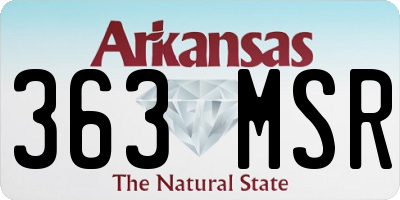 AR license plate 363MSR