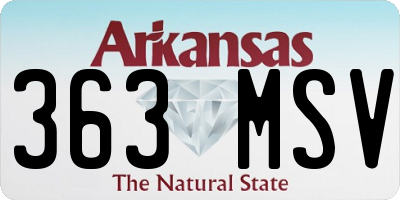 AR license plate 363MSV