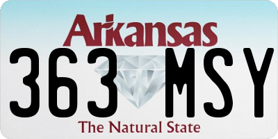 AR license plate 363MSY