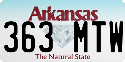 AR license plate 363MTW