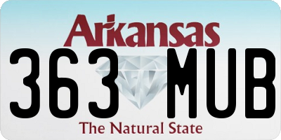 AR license plate 363MUB
