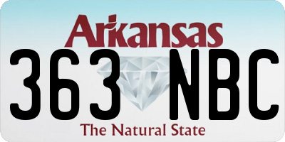 AR license plate 363NBC