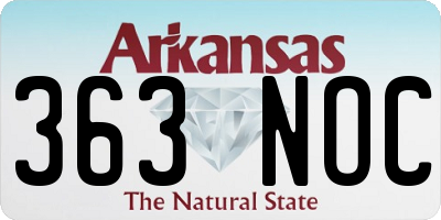 AR license plate 363NOC