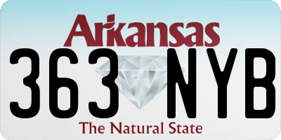 AR license plate 363NYB