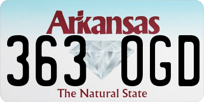 AR license plate 363OGD