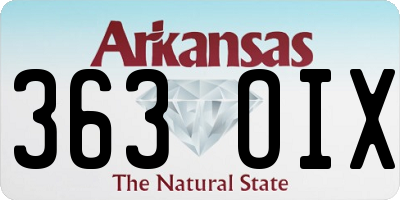AR license plate 363OIX