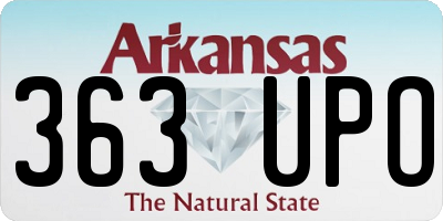 AR license plate 363UPO