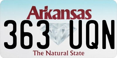 AR license plate 363UQN