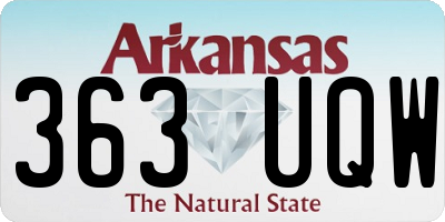 AR license plate 363UQW