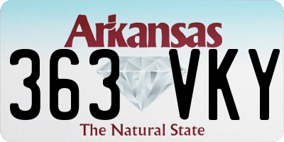 AR license plate 363VKY