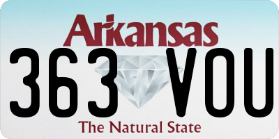 AR license plate 363VOU