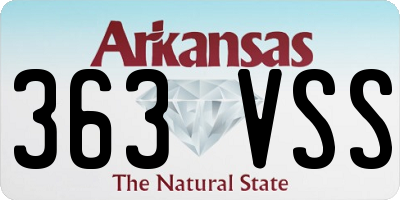 AR license plate 363VSS
