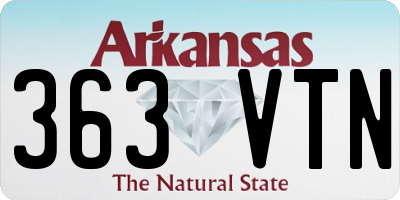 AR license plate 363VTN