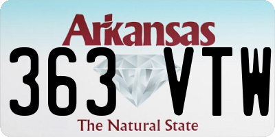 AR license plate 363VTW