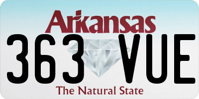 AR license plate 363VUE