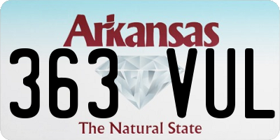AR license plate 363VUL