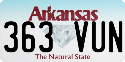 AR license plate 363VUN