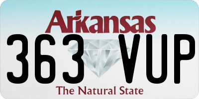 AR license plate 363VUP