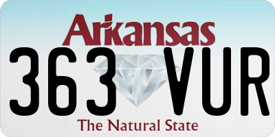 AR license plate 363VUR