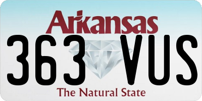 AR license plate 363VUS