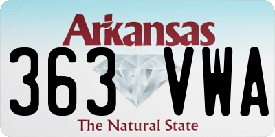 AR license plate 363VWA