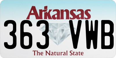 AR license plate 363VWB