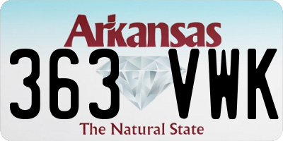 AR license plate 363VWK