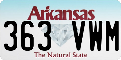 AR license plate 363VWM