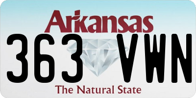AR license plate 363VWN