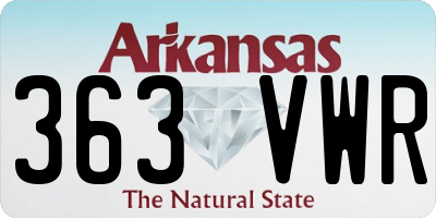 AR license plate 363VWR