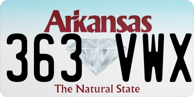 AR license plate 363VWX