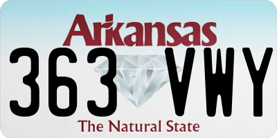 AR license plate 363VWY